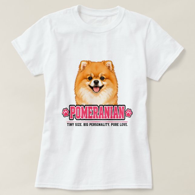 🐾 Pomeranian Älskare Skylt 🐾 T Shirt (Design framsida)