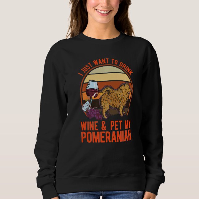 Pomeranian And Wine Pomeranian T Shirt (Framsida)