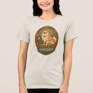 Pomeranian Art Nouveau Vintage Hund Boho T Shirt