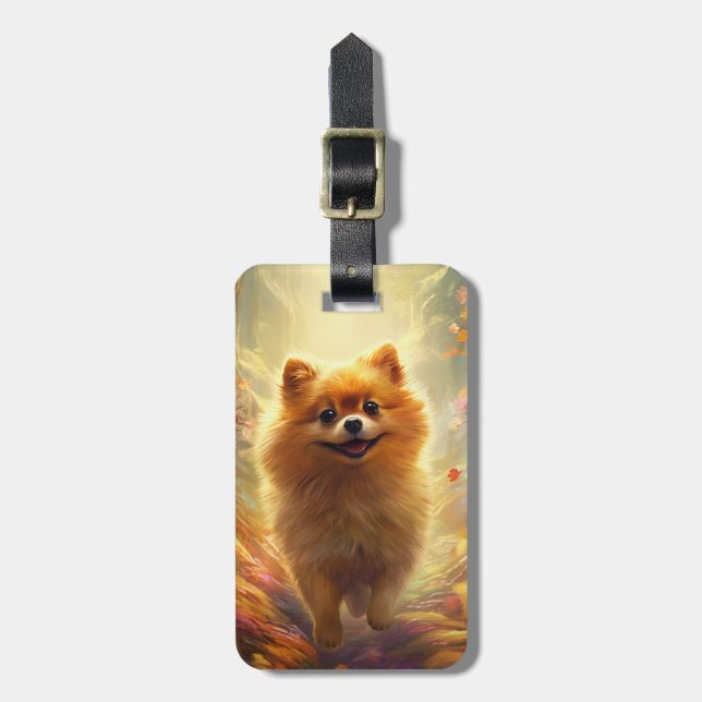 Pomeranian bagagetikett bagagebricka (Vertikal Framsida)