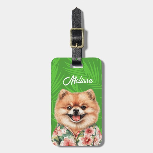 Pomeranian bagagetiketter bagagebricka (Vertikal Framsida)