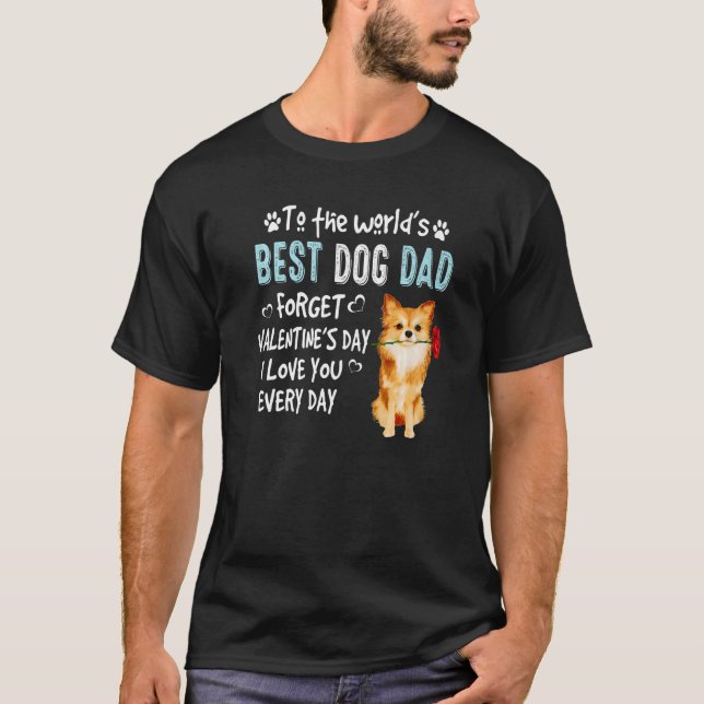 Pomeranian Best Dog Dad Valentines Day Puppy T Shirt (Framsida)