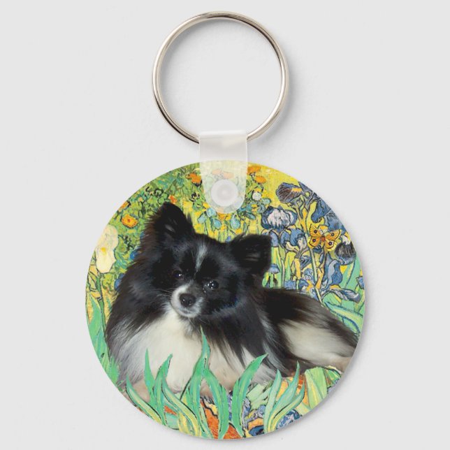 Pomeranian (BW) - Irisar Nyckelring (Framsida)