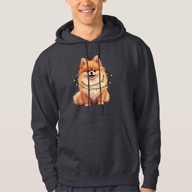 Pomeranian Christmas Hoodie (Framsida)