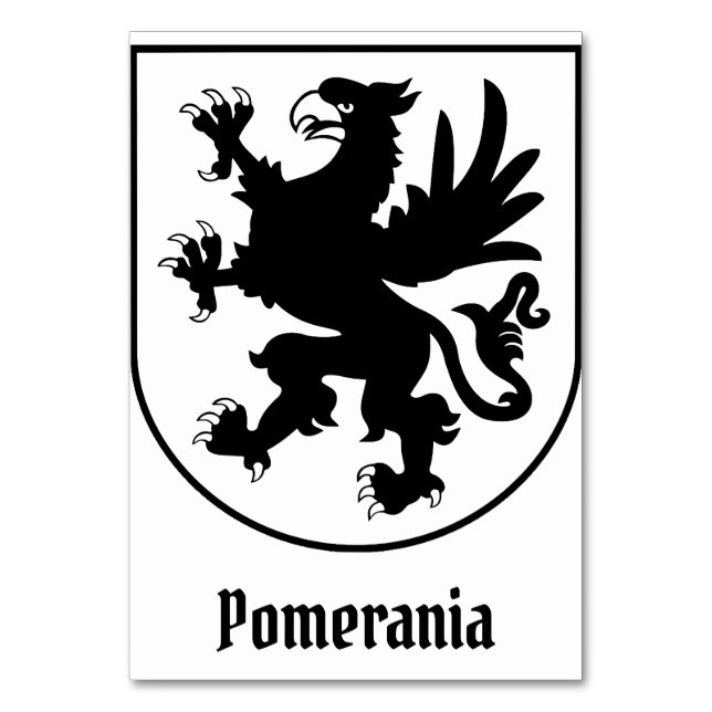 Pomeranian Coat of Arms Black and White Heraldic Bordsnummer (Framsidan)