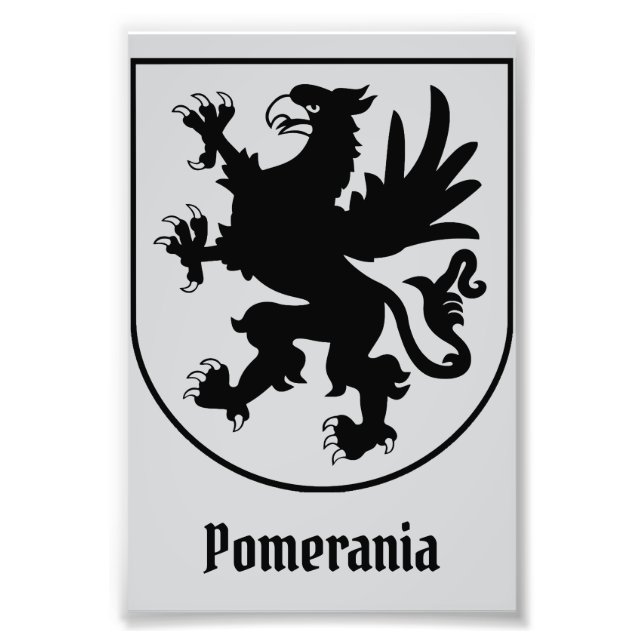 Pomeranian Coat of Arms Black and White Heraldic Fototryck (Framsidan)