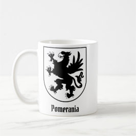 Pomeranian Coat of Arms Black and White Heraldic Kaffemugg