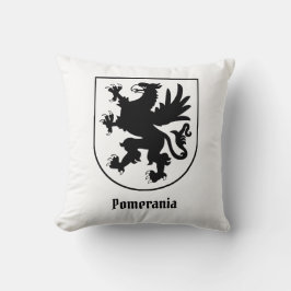 Pomeranian Coat of Arms Black and White Heraldic Kudde