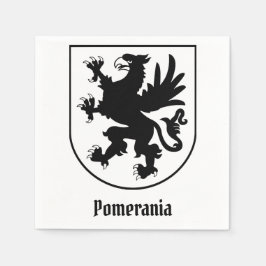 Pomeranian Coat of Arms Black and White Heraldic Pappersservett
