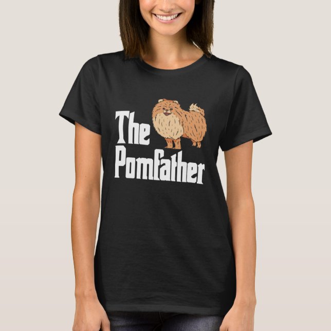 Pomeranian Dad Daddy Pom Dog  Pomeranian Owner T Shirt (Framsida)