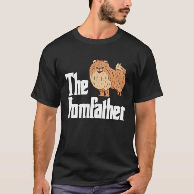 Pomeranian Dad Daddy Pom Dog  Pomeranian Owner T Shirt (Framsida)