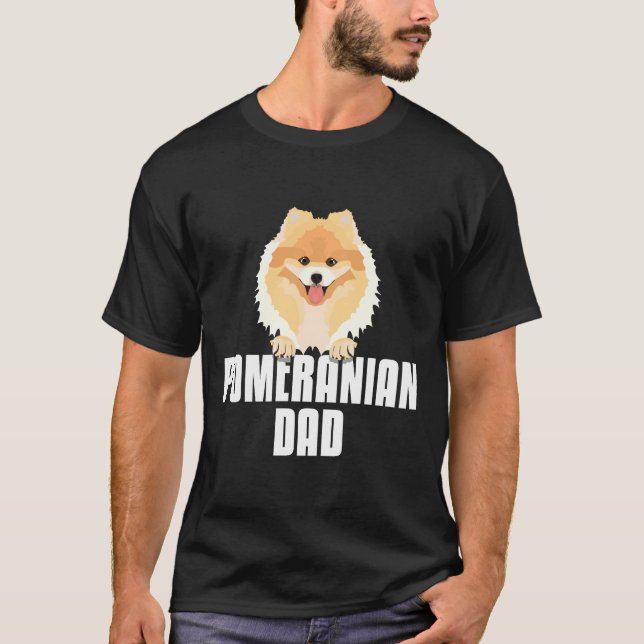 Pomeranian Dad Dog Dad T Shirt (Framsida)