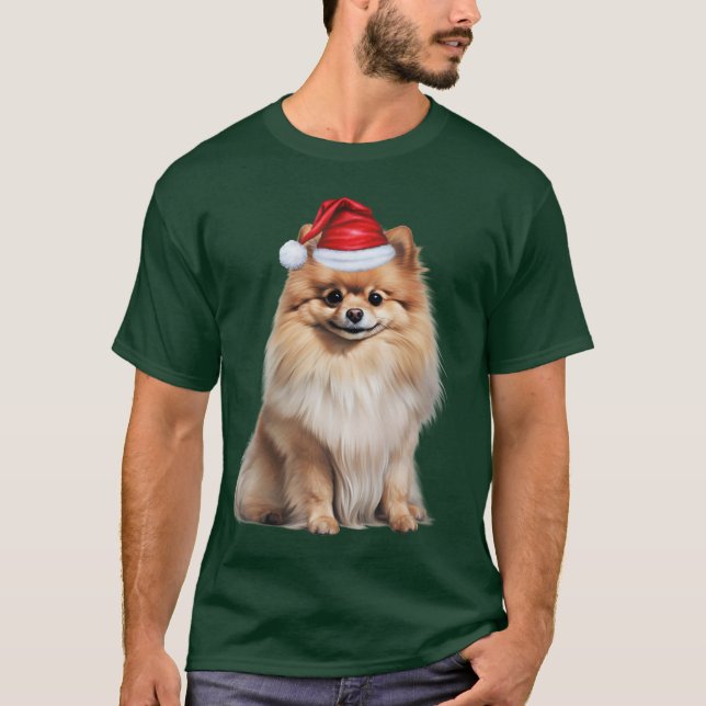 Pomeranian Dog Lover Funny Christmas T Shirt (Framsida)