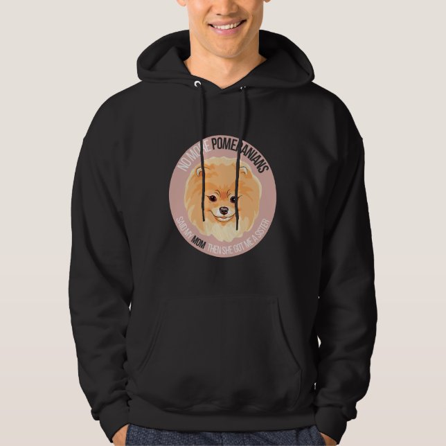 Pomeranian Dog Meme Sticker Hoodie (Framsida)