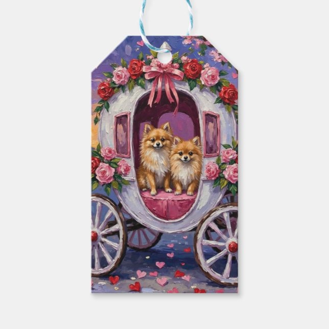 Pomeranian Dog Valentine's Day  Presentetikett (Framsidan)
