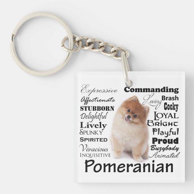 Pomeranian drag Keychain (Framsidan)