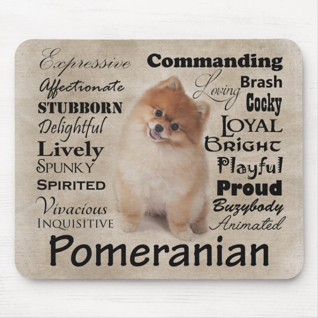 Pomeranian drag Mousepad Musmatta (Framsidan)