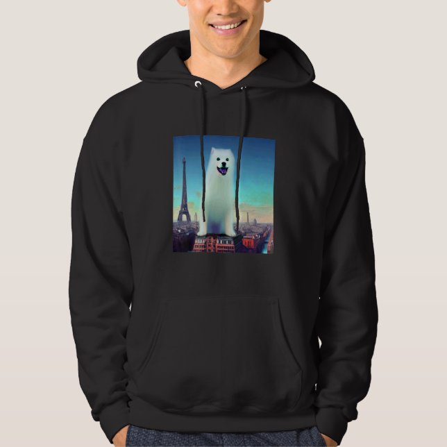 Pomeranian  Eiffel Tower France Paris Men Women Do Hoodie (Framsida)