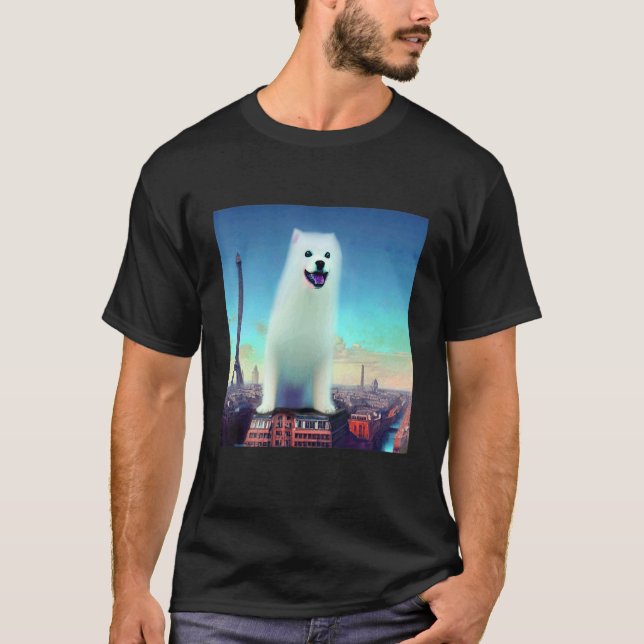 Pomeranian  Eiffel Tower France Paris Men Women Do T Shirt (Framsida)