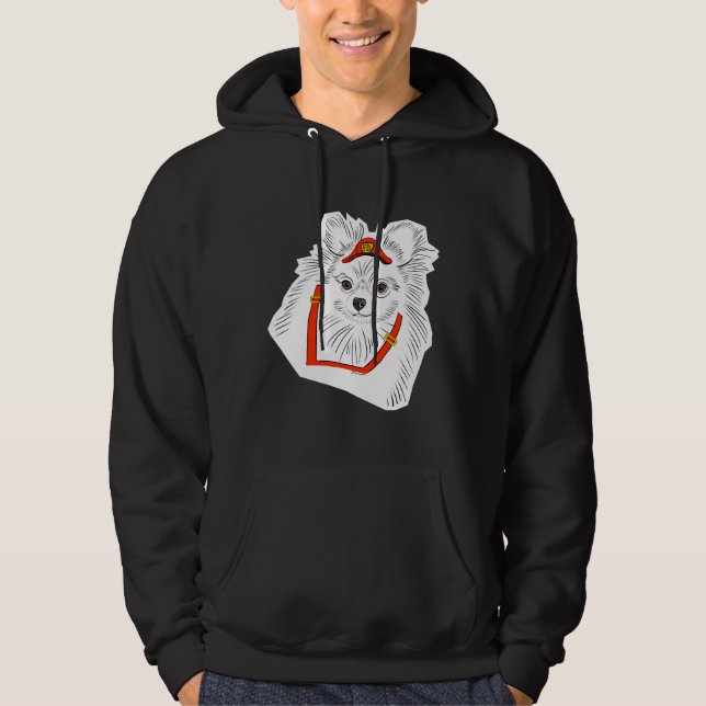 Pomeranian Fire Pup Hoodie (Framsida)
