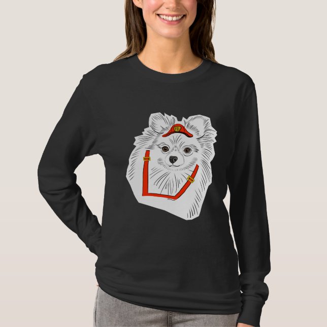 Pomeranian Fire Pup T Shirt (Framsida)