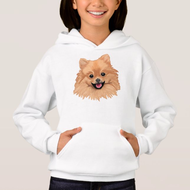 Pomeranian flickaHoodie T Shirt (Framsida)