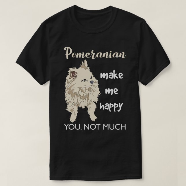 Pomeranian gör mig lycklig t shirt (Design framsida)