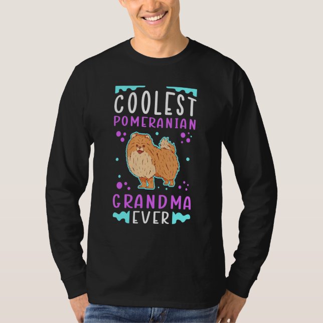 Pomeranian Grandma Dog Owner Pomeranian T Shirt (Framsida)