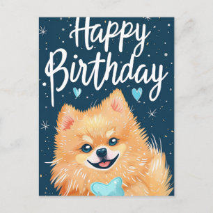 Pomeranian Grattis på födelsedagen Vykort
