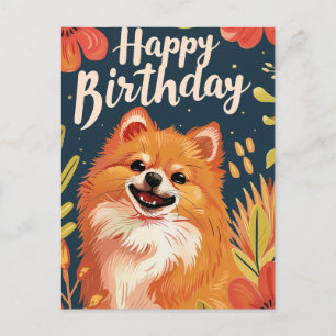 Pomeranian Grattis på födelsedagen Vykort