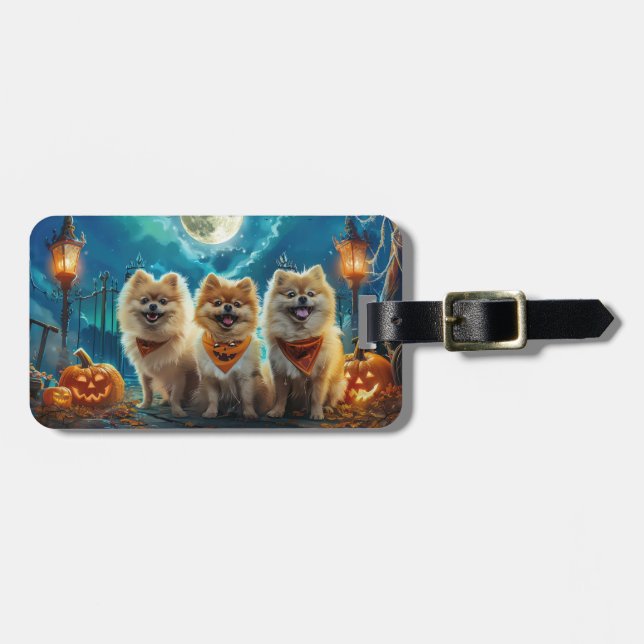 Pomeranian Halloween Kuslig Bagagebricka (Horisontell Framsida)