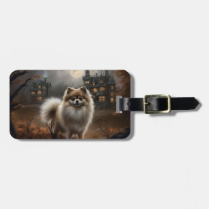 Pomeranian Halloween Skräckinjagande Bagagebricka