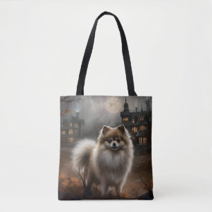 Pomeranian Halloween Skräckinjagande Tygkasse