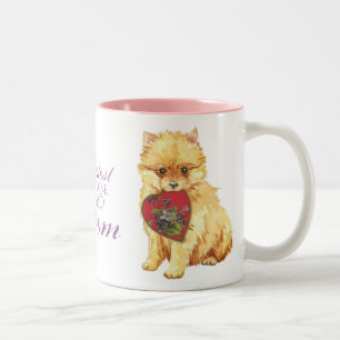 Pomeranian hjärtamamma Två-Tonad mugg