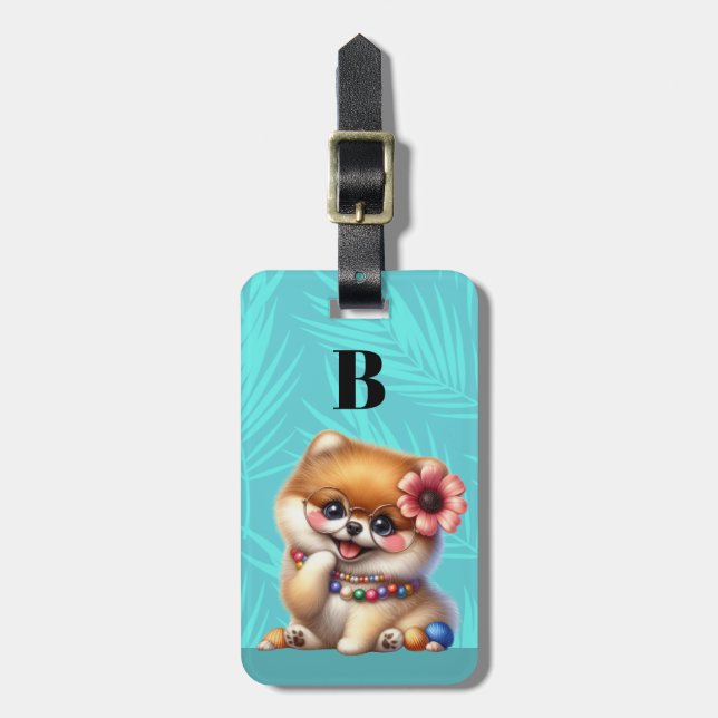 Pomeranian Hund Bagagebrickor (Vertikal Framsida)