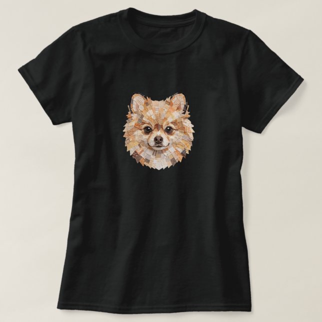 Pomeranian Hund Design T-shirt (Design framsida)