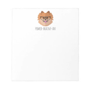 Pomeranian hund i Nerdexponeringsglas Anteckningsblock