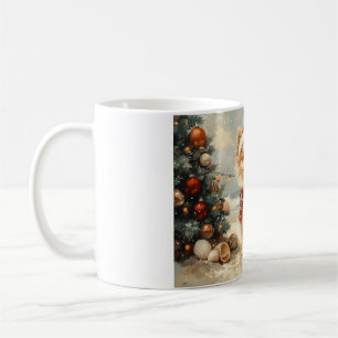 Pomeranian Hund Jul Vintage Strand Kaffemugg