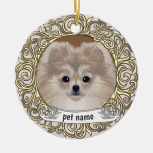 Pomeranian Hund Kärleksfullt Minne ornament