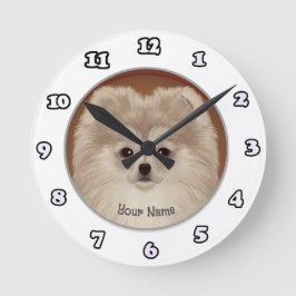 Pomeranian hund klocka