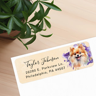 Pomeranian Hund Returadressetikett Returadress Etikett
