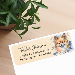 Pomeranian Hund Returadressetikett Returadress Etikett
