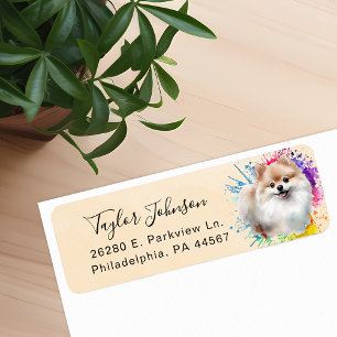 Pomeranian Hund Returadressetikett Returadress Etikett