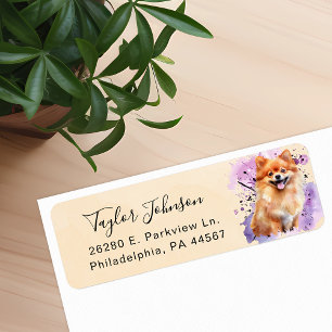 Pomeranian Hund Returadressetikett Returadress Etikett