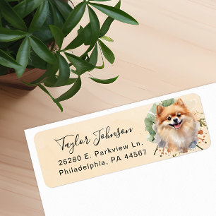 Pomeranian Hund Returadressetikett Returadress Etikett