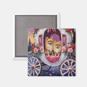 Pomeranian Hund Valentine Dag Magnet