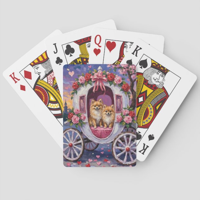 Pomeranian Hund Valentine's Day  Casinokort (Baksidan)