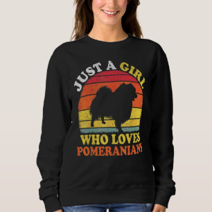 Pomeranian Hund Vintage Bara En Tjej Som Älskar Po T Shirt