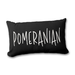 Pomeranian hundälskare & ägare Chic svart & vit Lumbarkudde