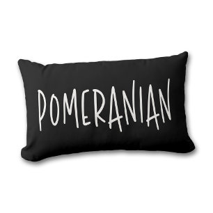 Pomeranian hundälskare & ägare Chic svart & vit Lumbarkudde